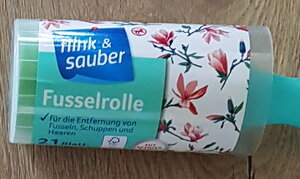 In de handel verkrijgbare pluizenwals met verwijderbare kleefplaten