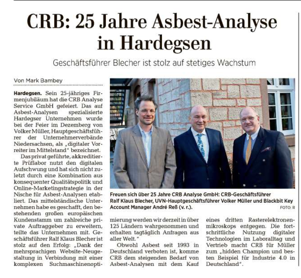 CRB es pionera en la transformación digital entre las pymes. Artículo del Göttinger Tageblatt