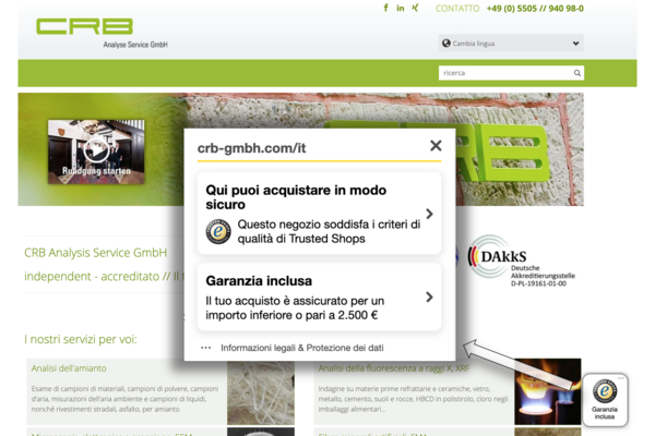Italiaanse CRB-online winkel nu gecertificeerd door Trusted Shops