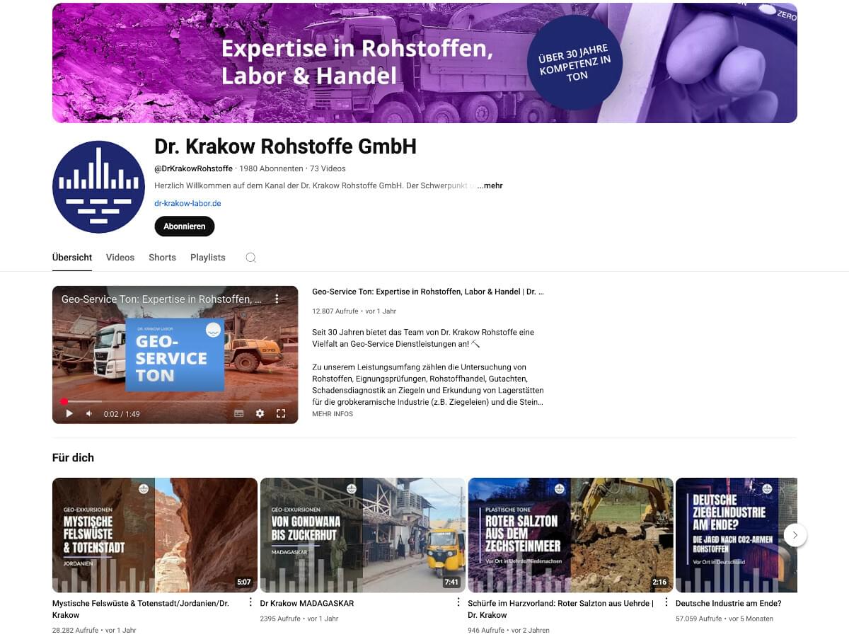 RFA customer: YouTube channel Dr. Krakow Raw Materials